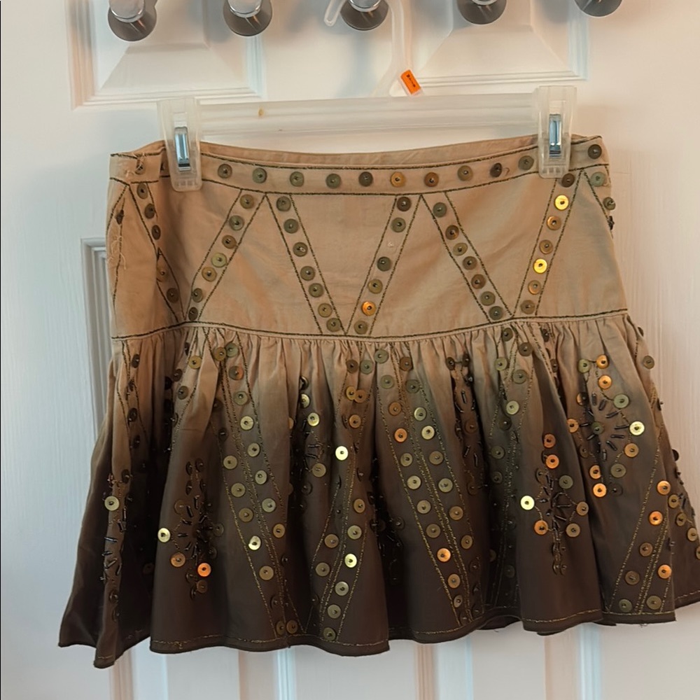 Embellished Tan Skirt
